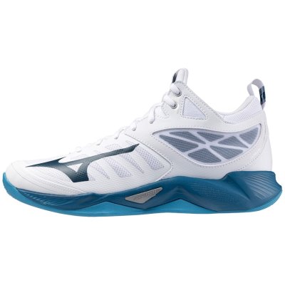 Zapatillas Para Voleibol Mizuno WAVE Dimension Mid Hombre - Blancos / Azules / Plateados - Chile M4